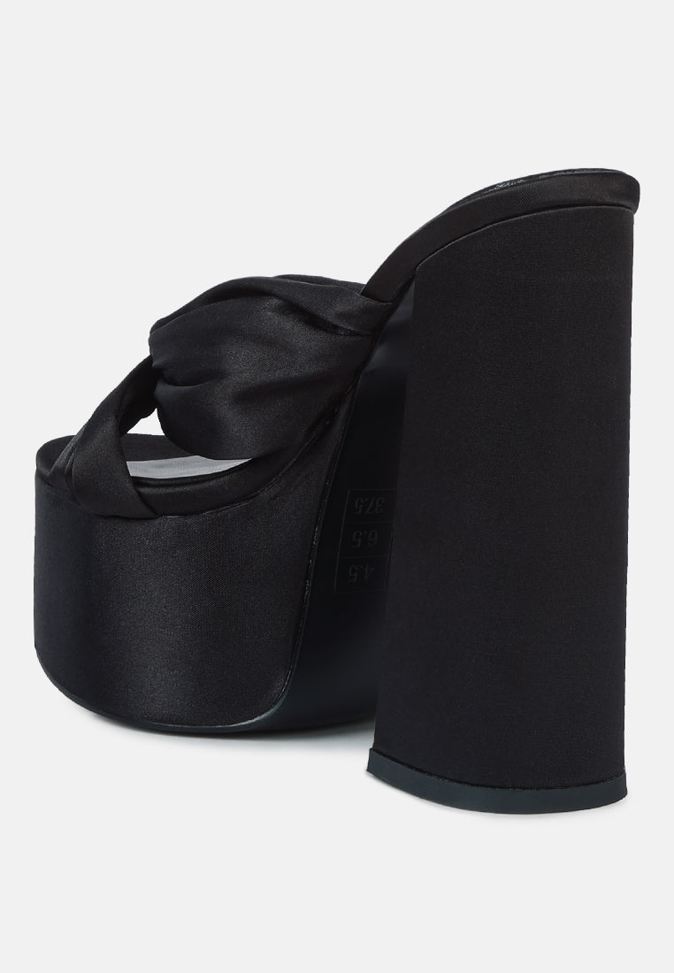 strobing knotted chunky platform heels by ruw#color_black