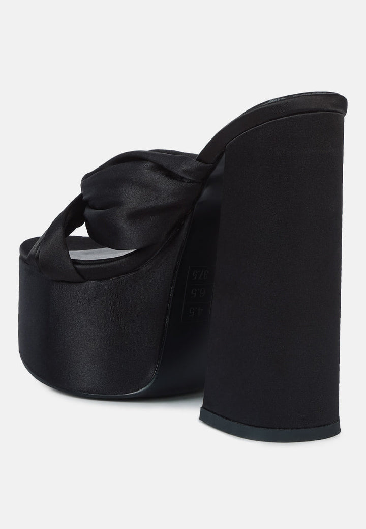 strobing knotted chunky platform heels by ruw#color_black