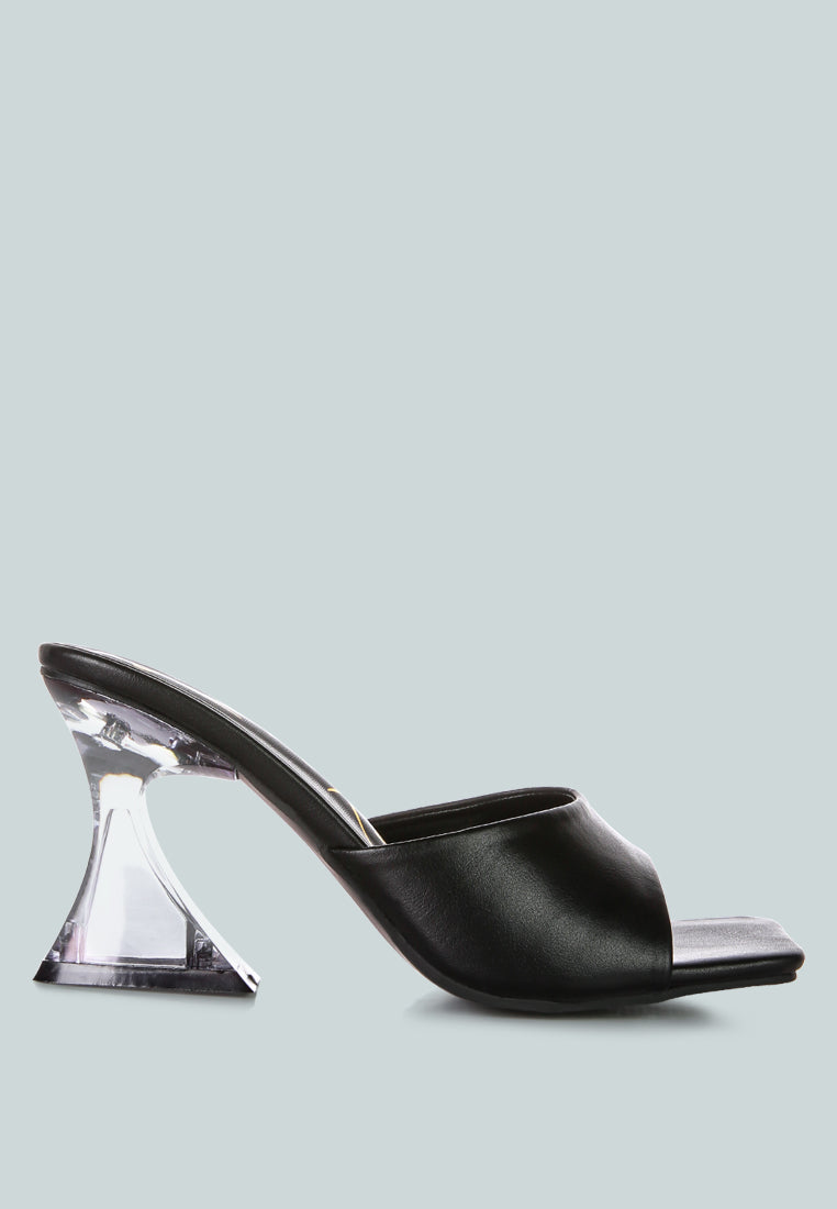sweet16 clear spool heel sandals by ruw#color_black