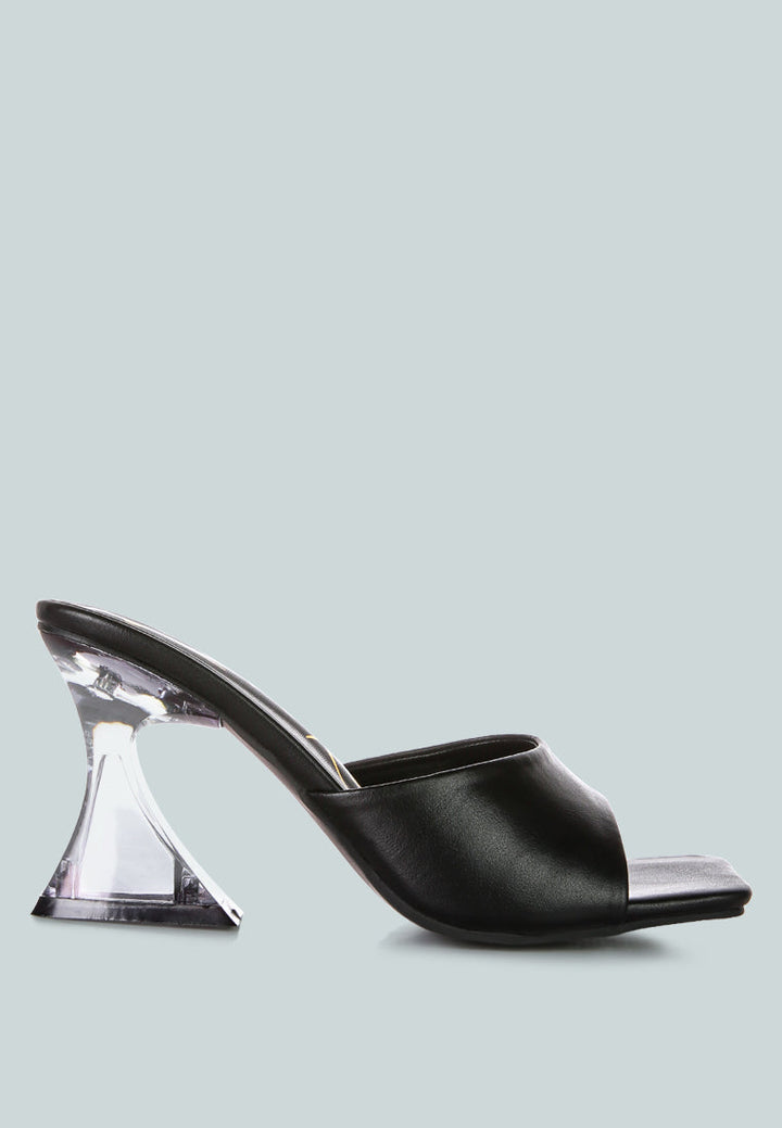 sweet16 clear spool heel sandals by ruw#color_black