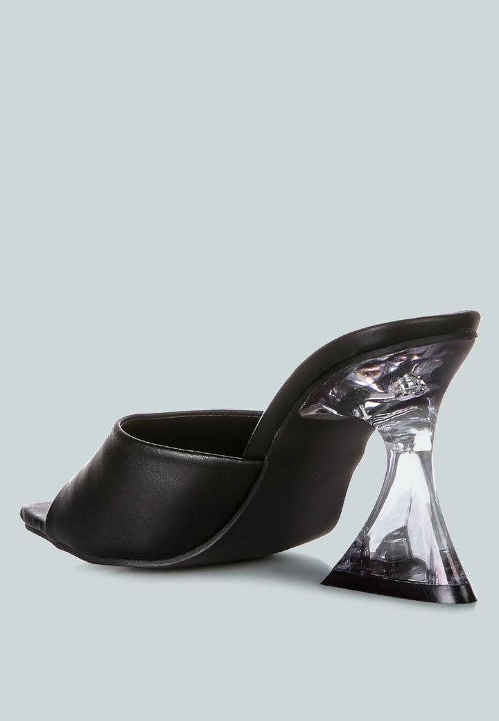 sweet16 clear spool heel sandals by ruw#color_black