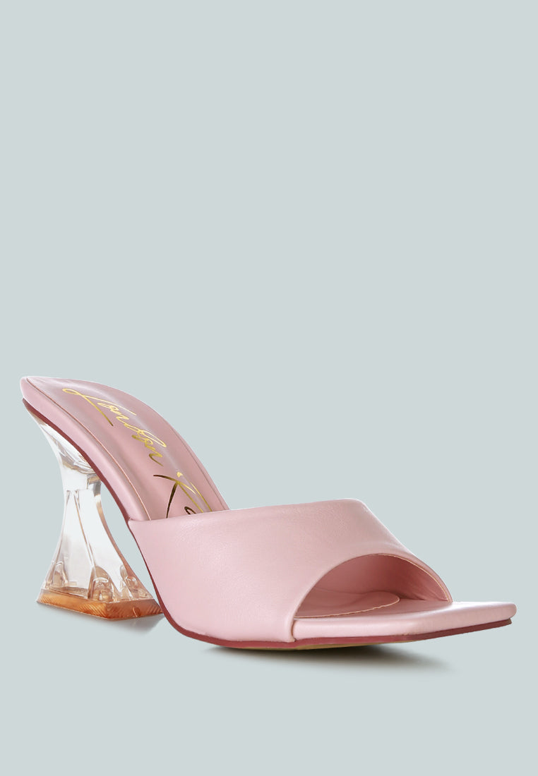 sweet16 clear spool heel sandals by ruw#color_pink