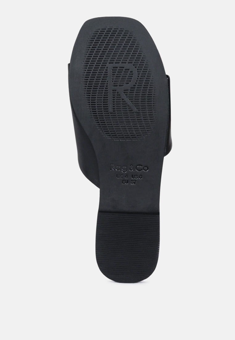tatami leather classic slide flats by ruw#color_black