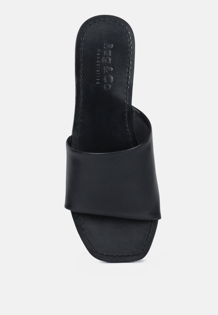 tatami leather classic slide flats by ruw#color_black