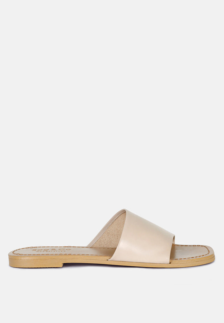 tatami leather classic slide flats by ruw#color_latte