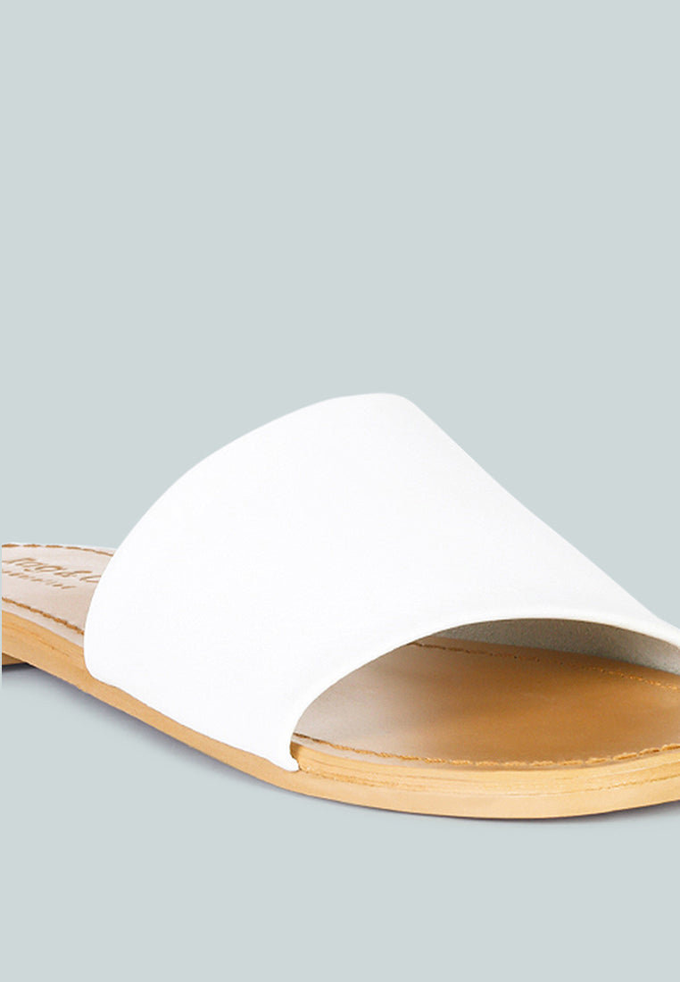 tatami leather classic slide flats by ruw#color_white