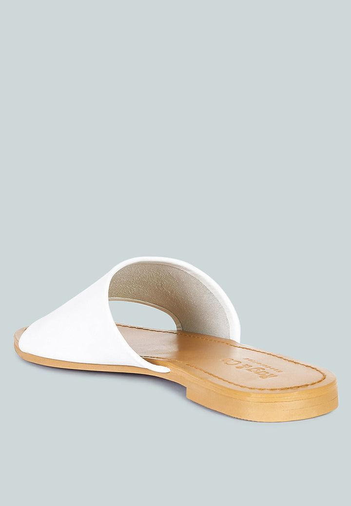 tatami leather classic slide flats by ruw#color_white