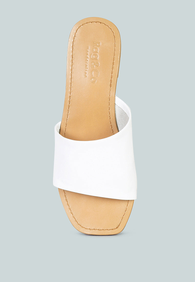 tatami leather classic slide flats by ruw#color_white