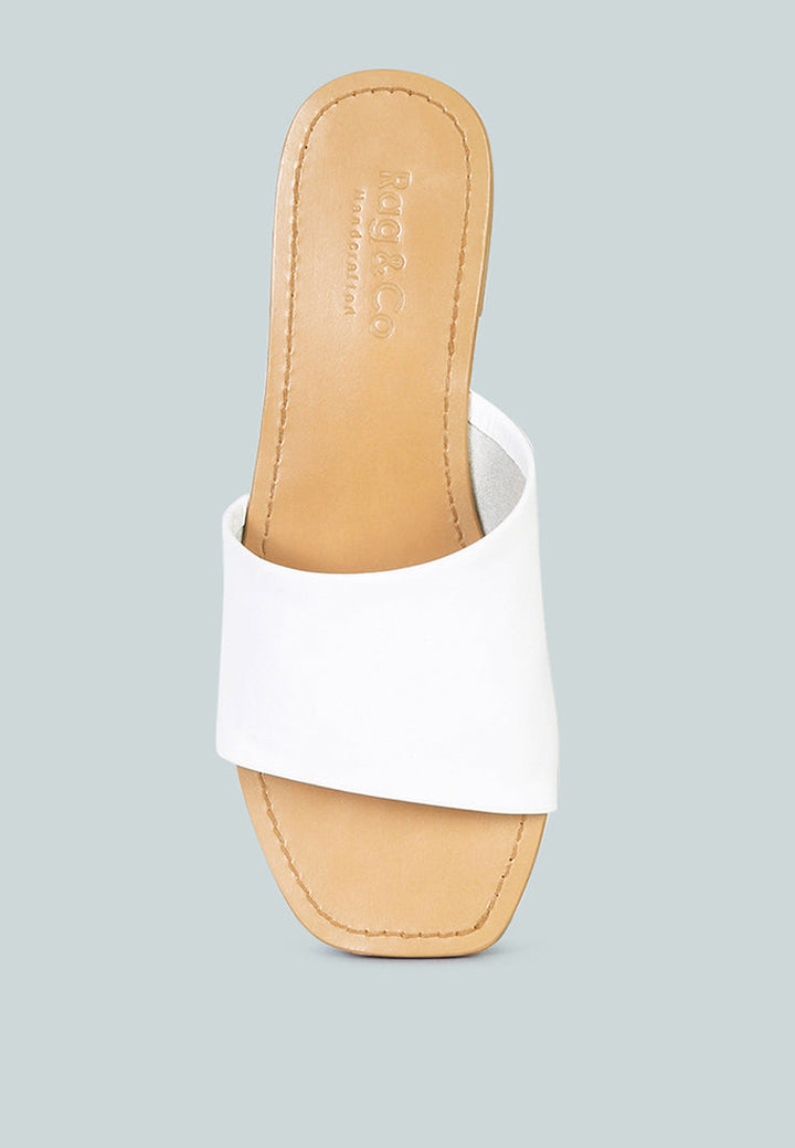 tatami leather classic slide flats by ruw#color_white