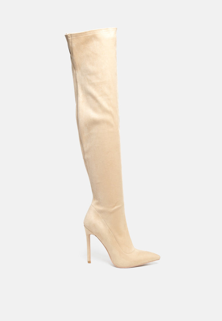 tilera stretch over the knee stiletto boots by ruw#color_beige