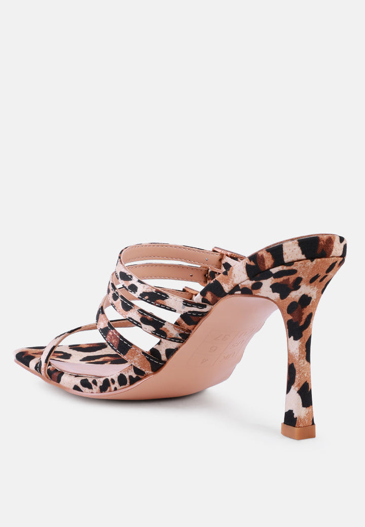 times up diamante buckle mid heel sandals by ruw#color_leopard