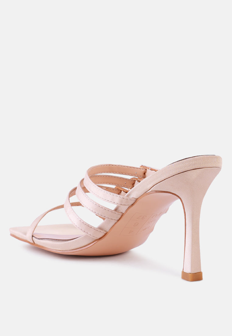 times up diamante buckle mid heel sandals by ruw#color_nude