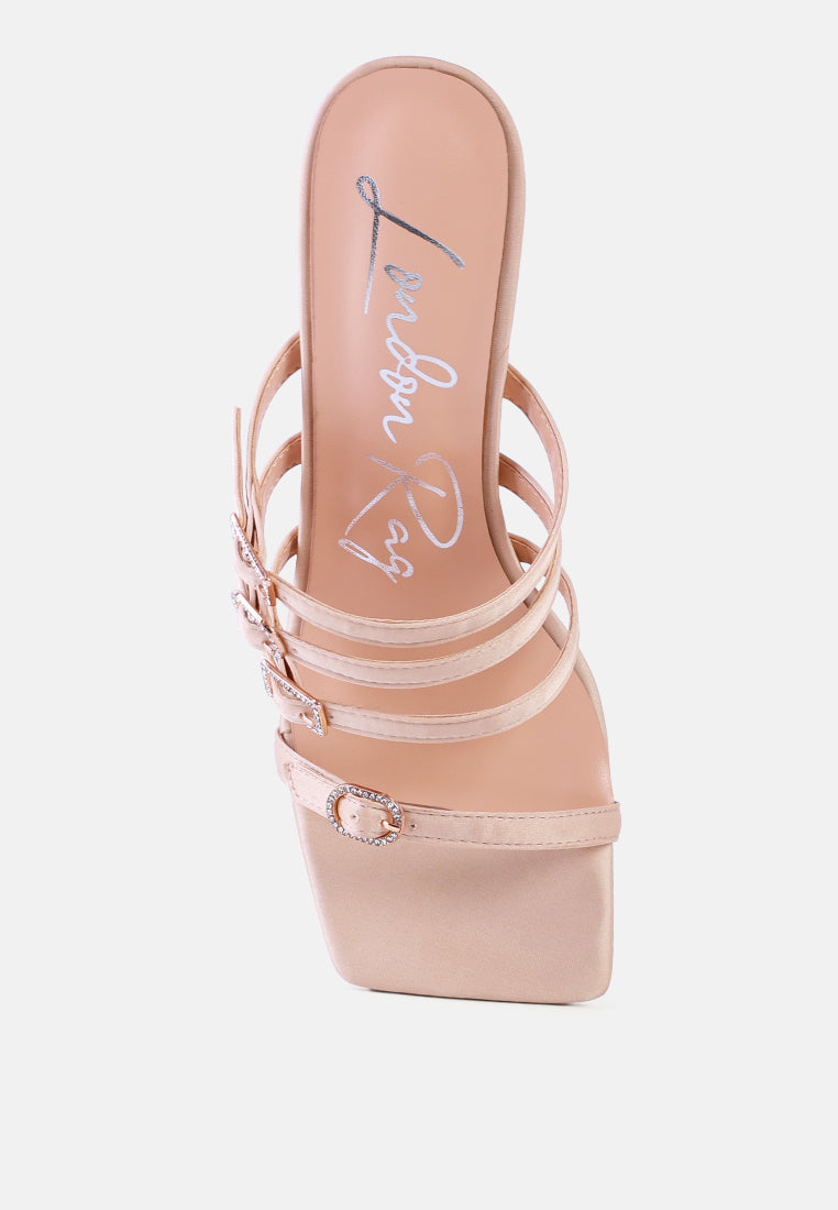 times up diamante buckle mid heel sandals by ruw#color_nude