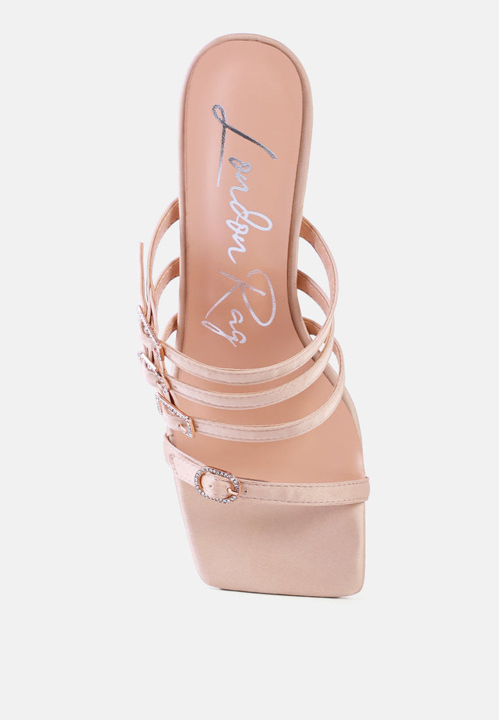times up diamante buckle mid heel sandals by ruw#color_nude