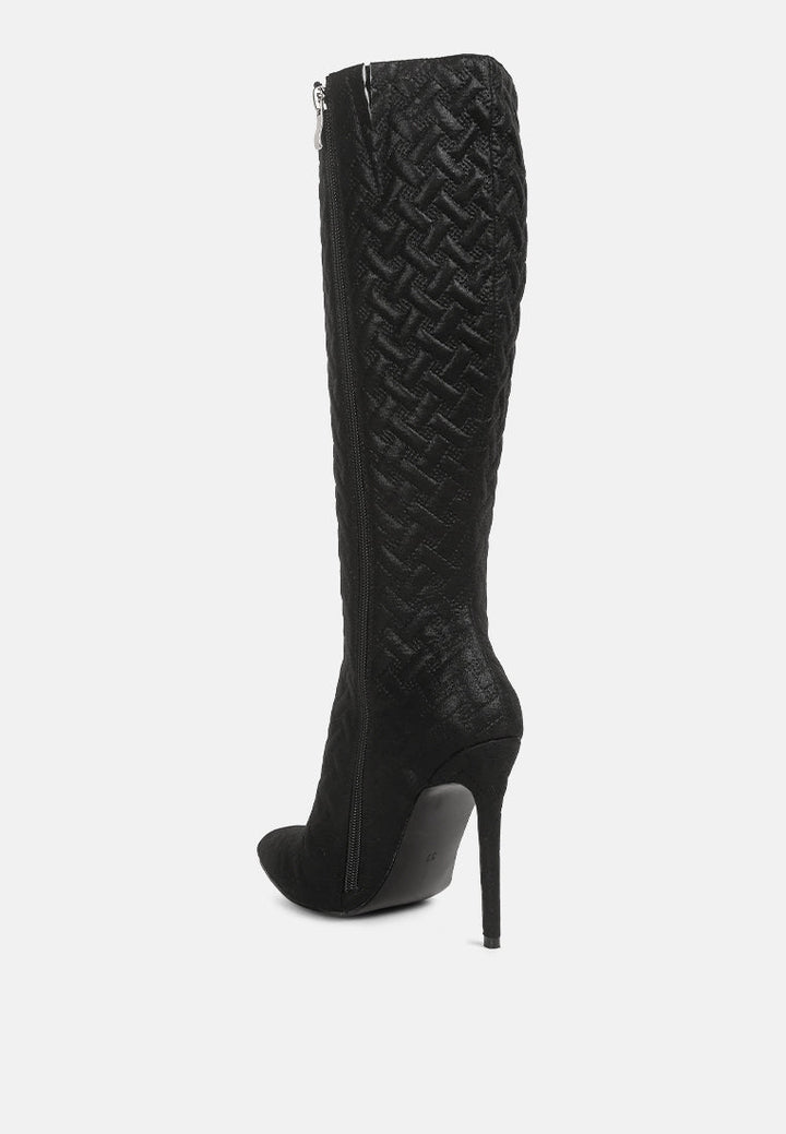 tinkles embossed high heeled calf boots by ruw#color_black