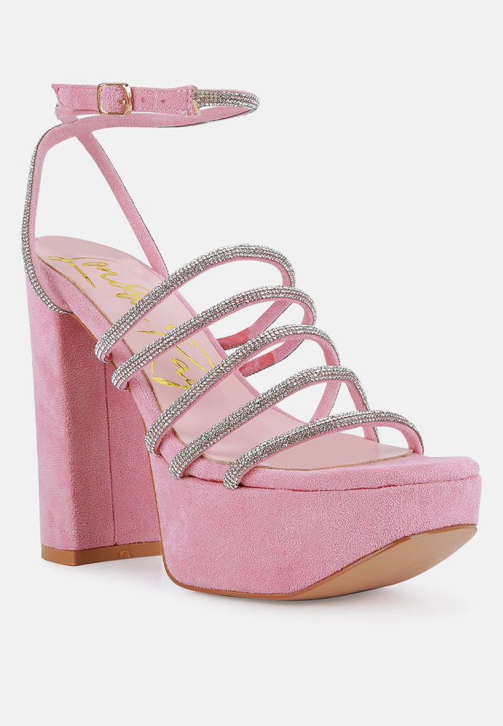 tricks high block heel sandals by ruw#color_pink