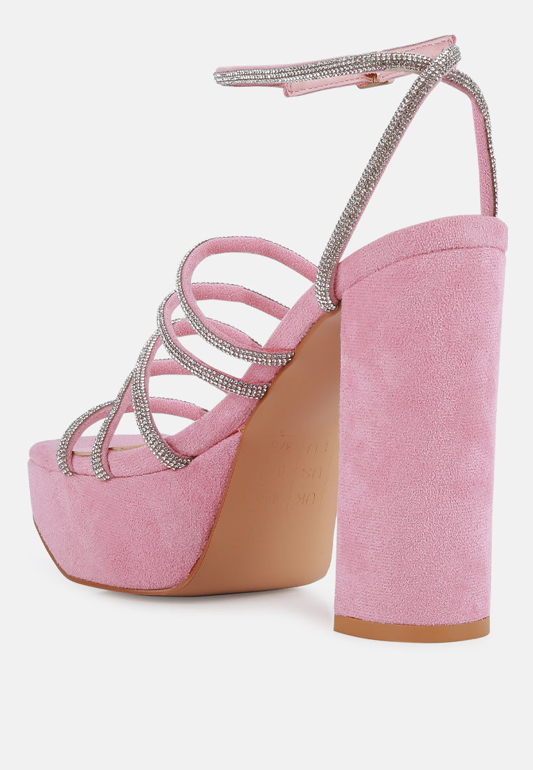 tricks high block heel sandals by ruw#color_pink