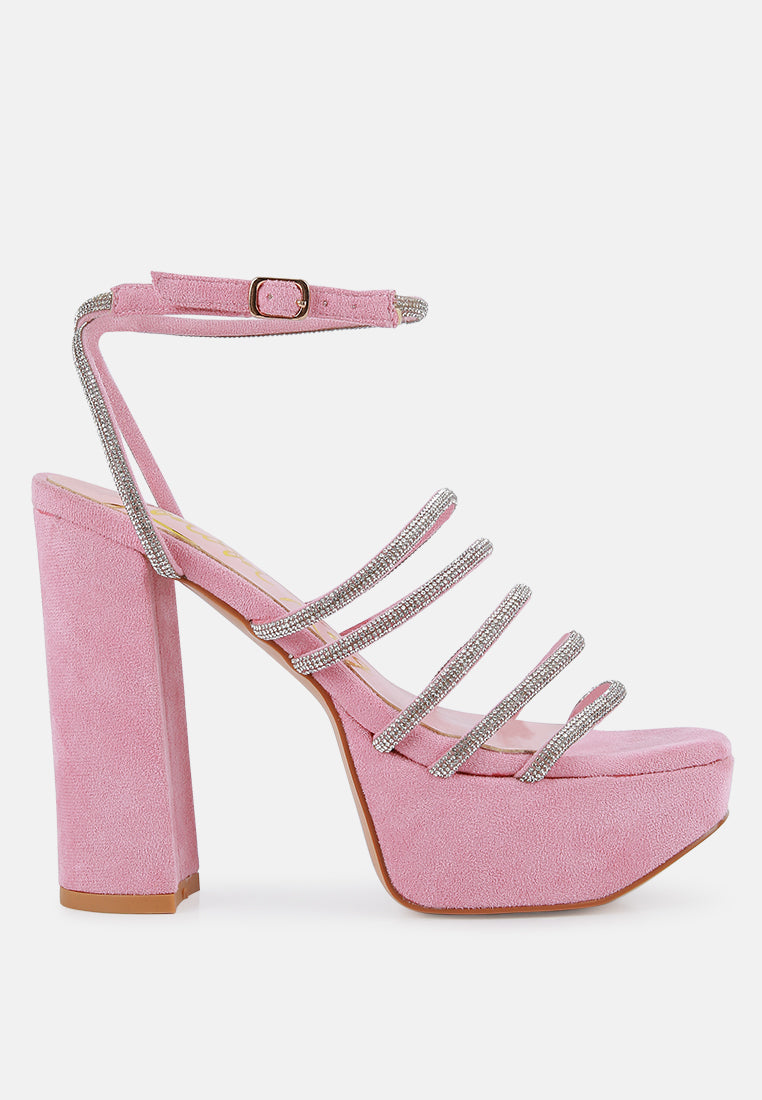 tricks high block heel sandals by ruw#color_pink