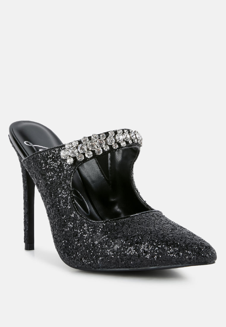 twinklet glitter diamante embellished stilettos by ruw#color_black