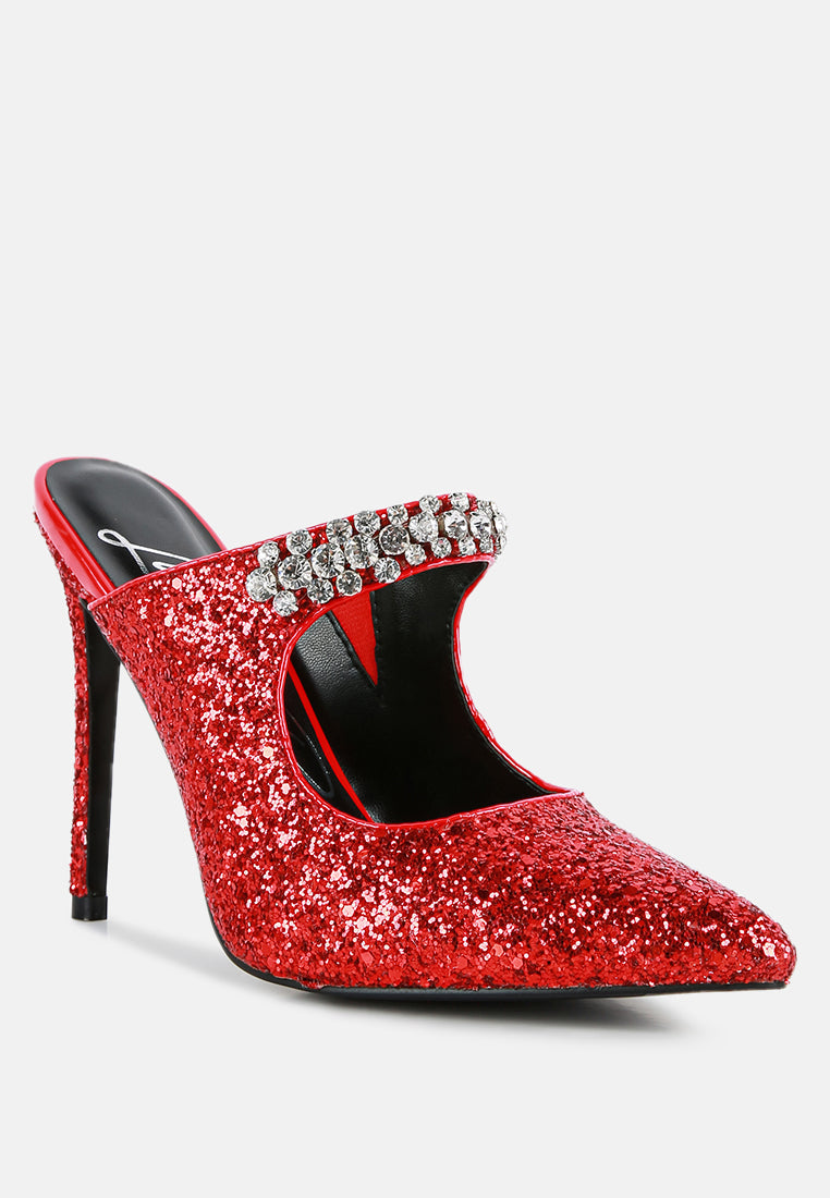 twinklet glitter diamante embellished stilettos by ruw#color_red