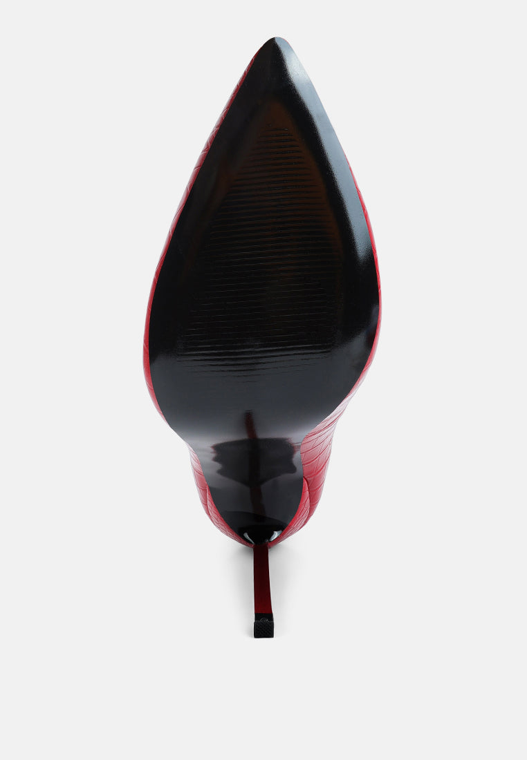 urchin croc high stiletto heel pumps by ruw#color_red