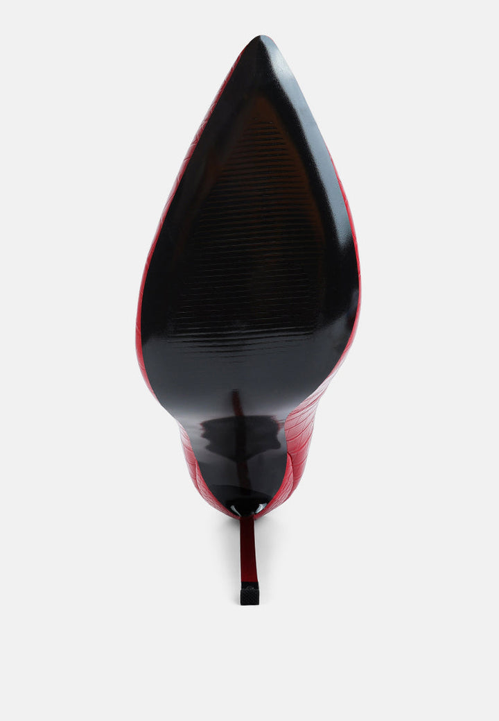 urchin croc high stiletto heel pumps by ruw#color_red