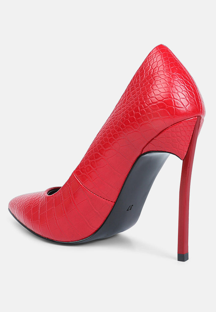 urchin croc high stiletto heel pumps by ruw#color_red