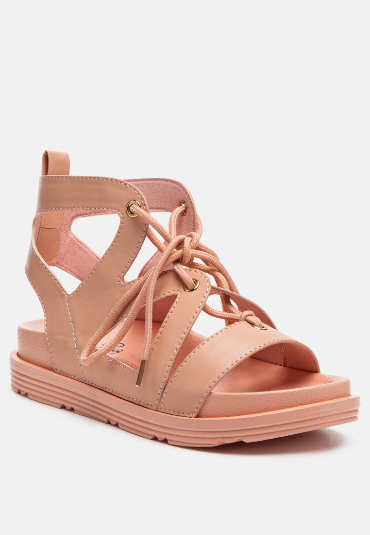 voopret tie-up flat sandals by ruw#color_pink