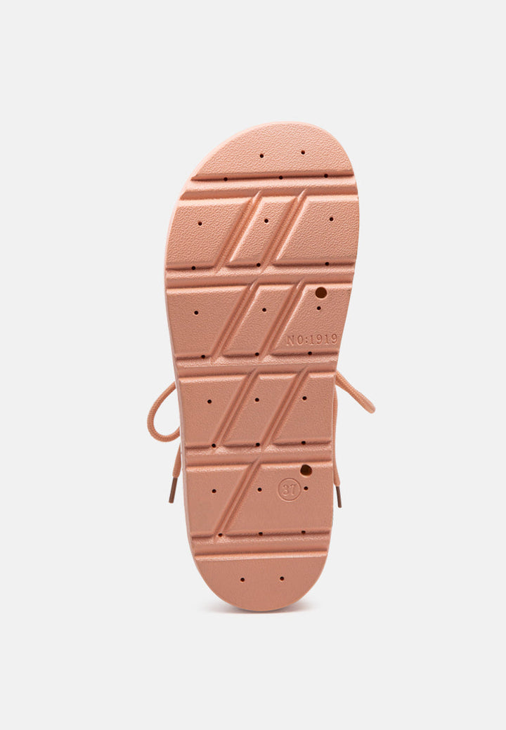 voopret tie-up flat sandals by ruw#color_pink