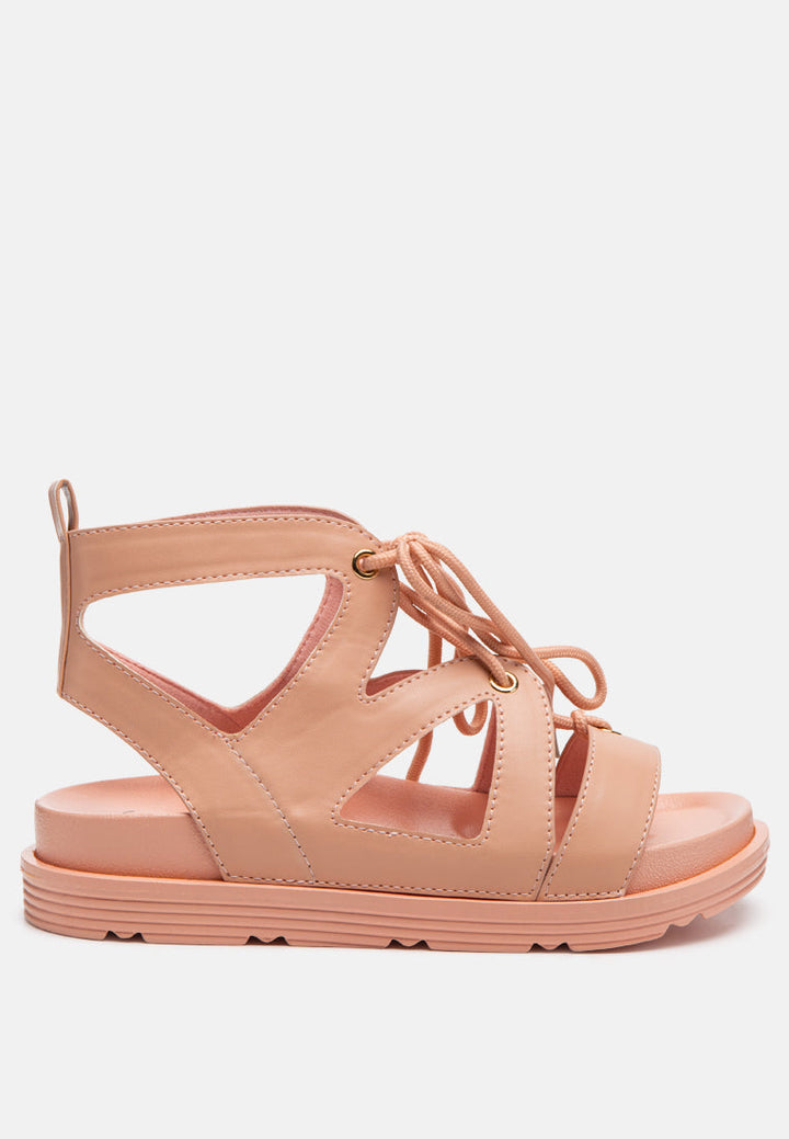 voopret tie-up flat sandals by ruw#color_pink