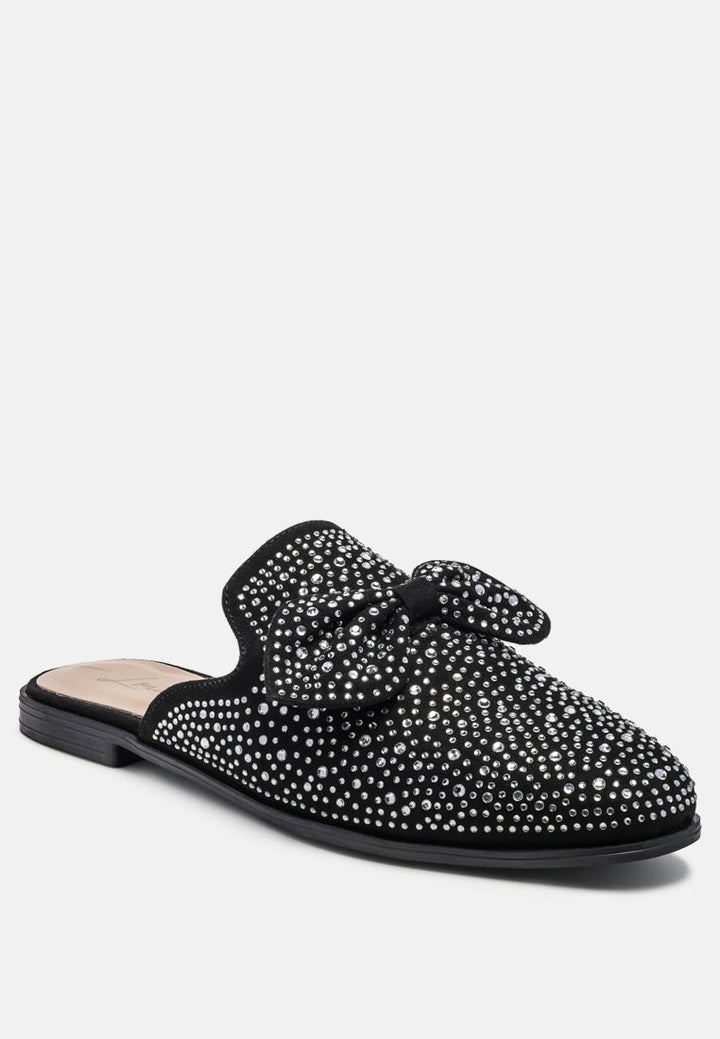 whoopie embellished casual bow mules by ruw#color_black