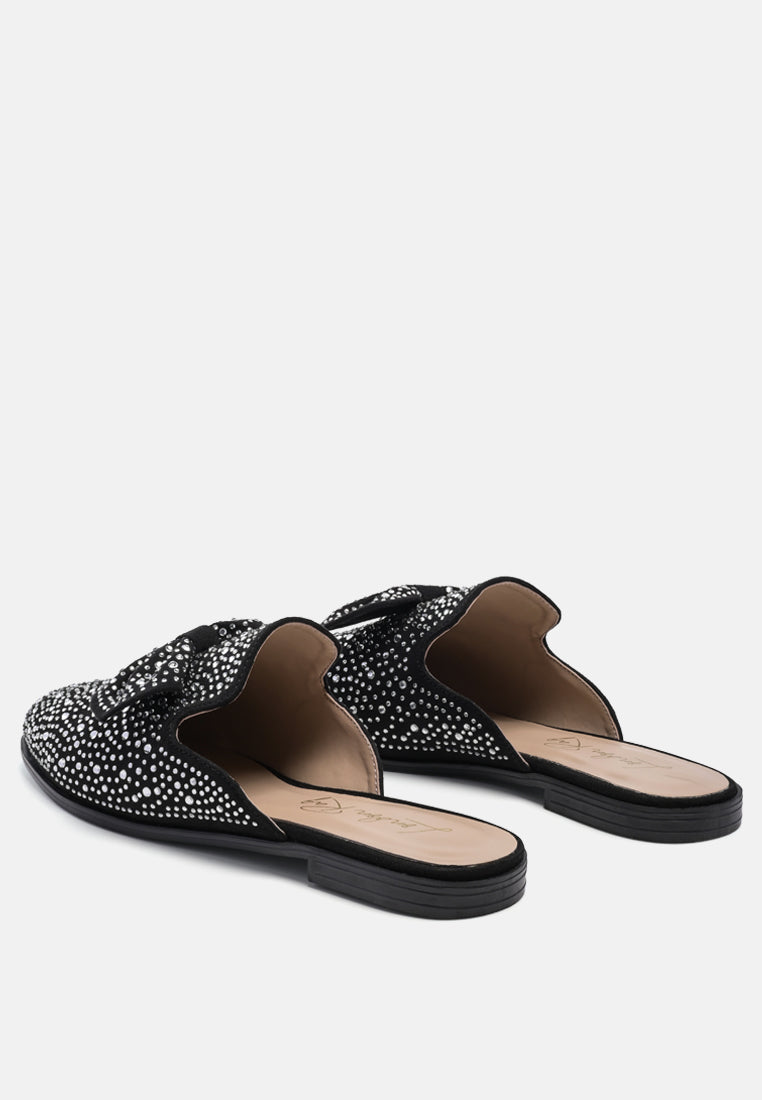 whoopie embellished casual bow mules by ruw#color_black