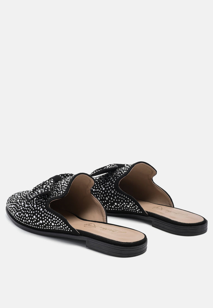 whoopie embellished casual bow mules by ruw#color_black