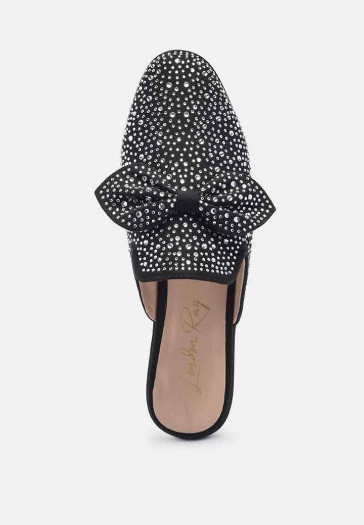 whoopie embellished casual bow mules by ruw#color_black