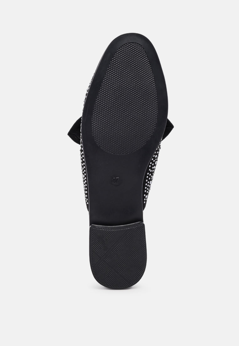 whoopie embellished casual bow mules by ruw#color_black