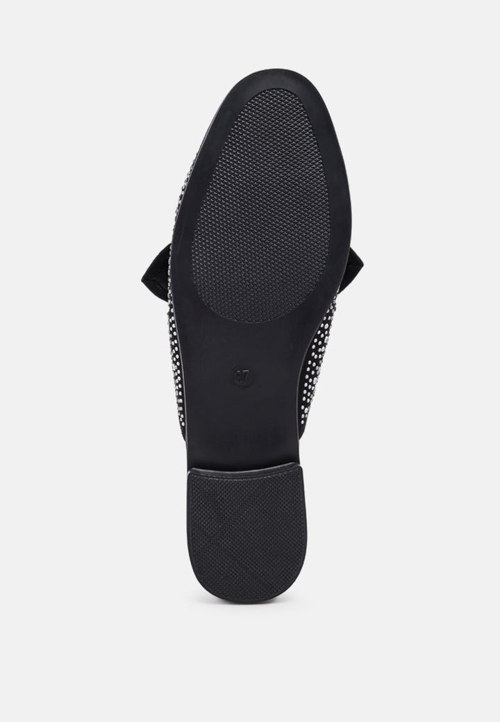 whoopie embellished casual bow mules by ruw#color_black