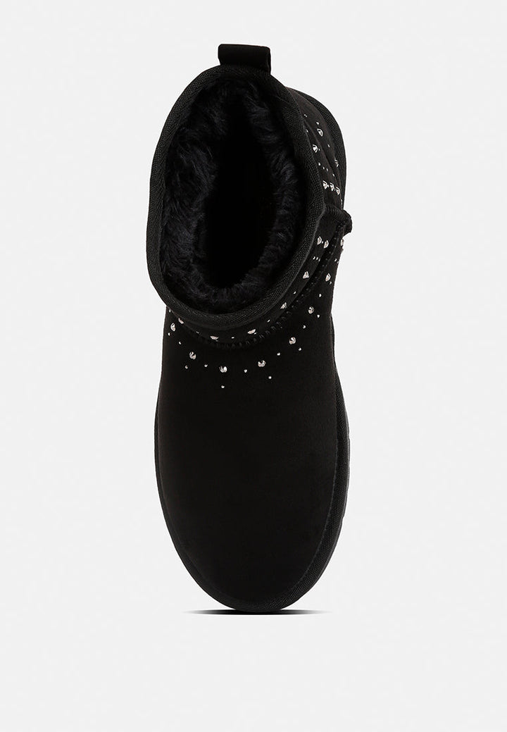 winifred rhinestone embellished fur lined boots by ruw#color_black