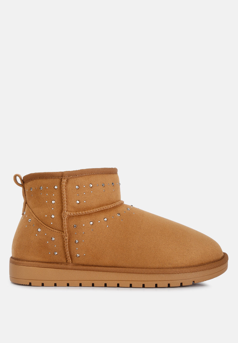 winifred rhinestone embellished fur lined boots by ruw#color_tan