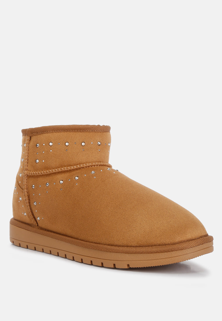 winifred rhinestone embellished fur lined boots by ruw#color_tan