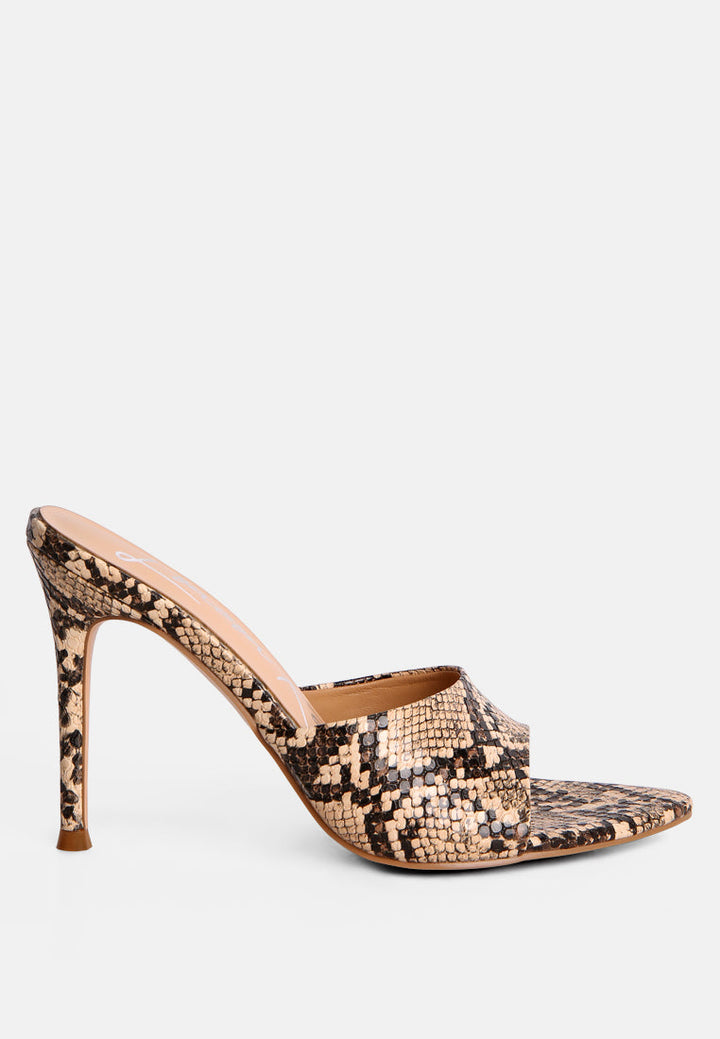 yule ball patent faux leather high heel sandals by ruw#color_snake-print
